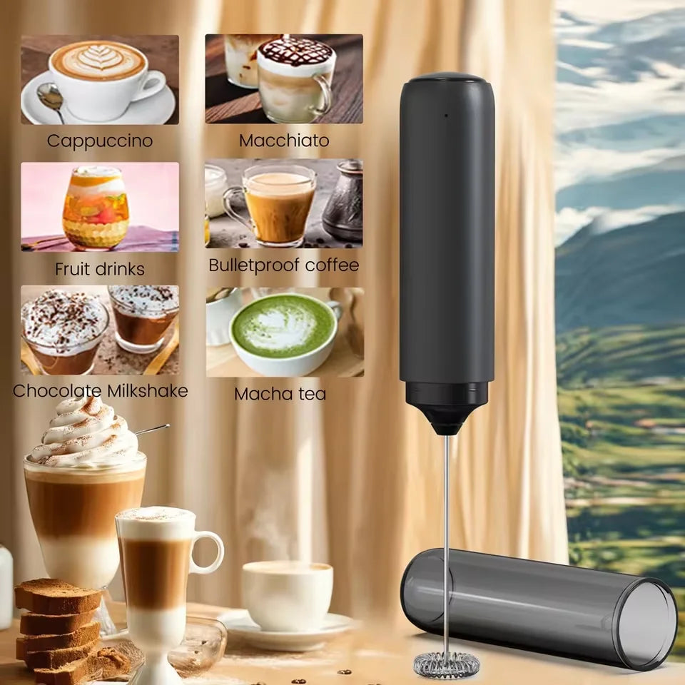 Handheld Egg Beater Froth Mixer Kitchen Stainless Steel Automatic Electric Coffee Milk Foaming Mixer Kitchen Whisk Tools
