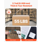 SucceBuy 1.5in Core 6 Rolls Clear Packing Tape with Dispenser 2.7 Mil Shipping Tape Designed for Moving Boxes Storage Mailing