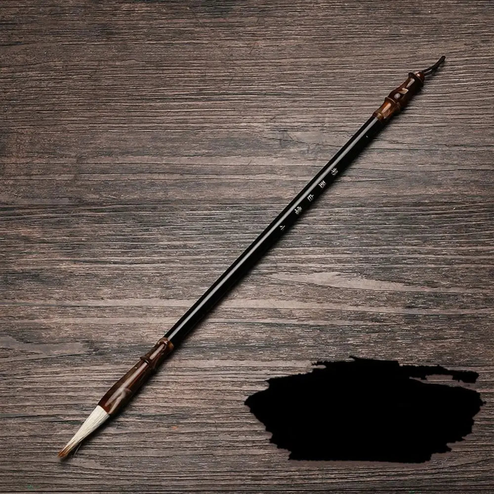 Ancient Oil Watercolor Chinese Calligraphy Brush Wolf Hair Wood Scriptures Writing Brush Oil Painting Art Paint Brush Artist