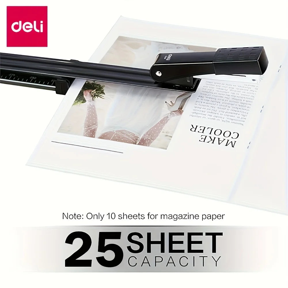 1 pcs Long Arm Manual Stapler Random Color, Ideal for Document Binding, Durable Design, Perfect for Daily Tasks