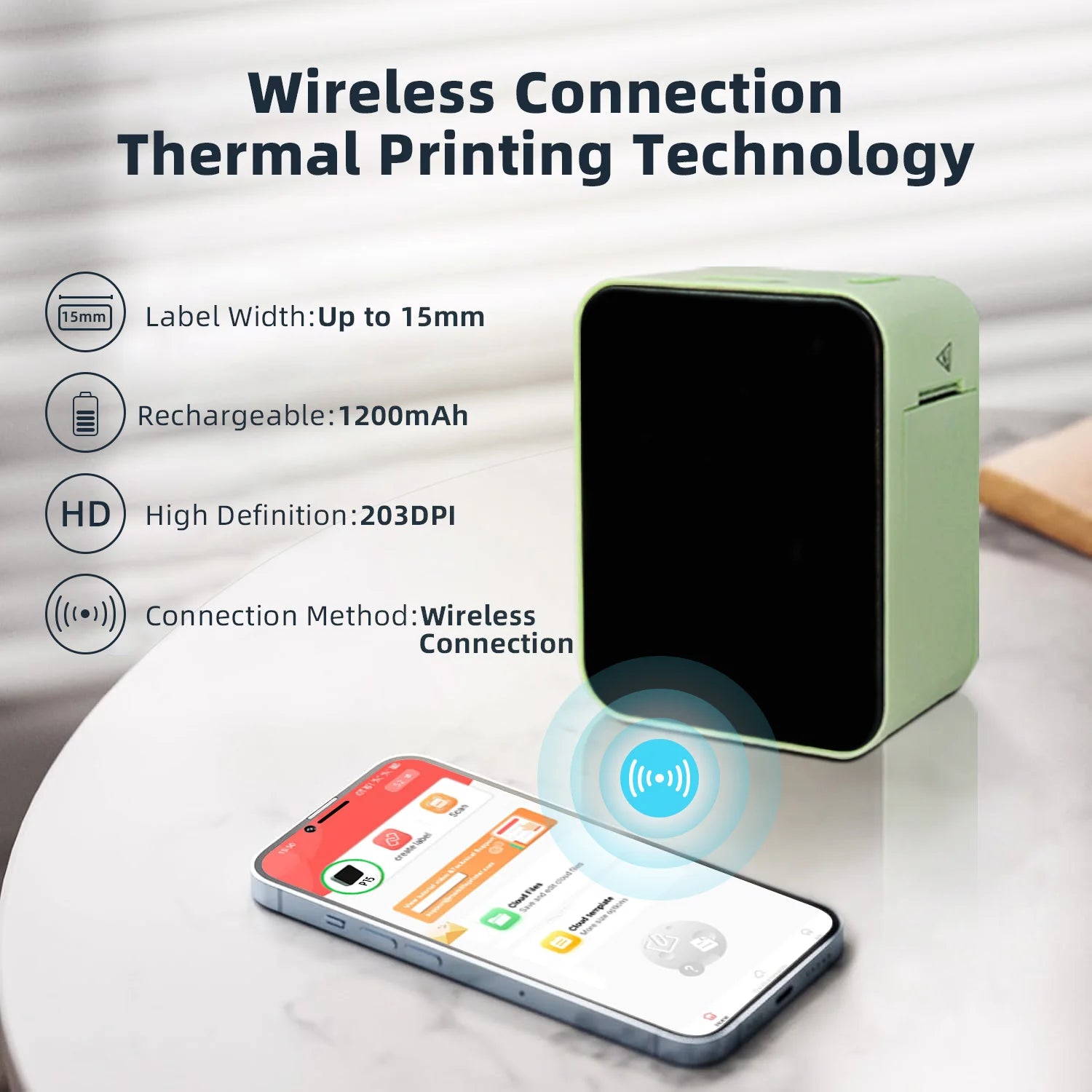 MarkLife P15 Thermal Label Printer Mini Portable Wireless Bluetooth-compatible Labeling Sticker Machine for Home Office