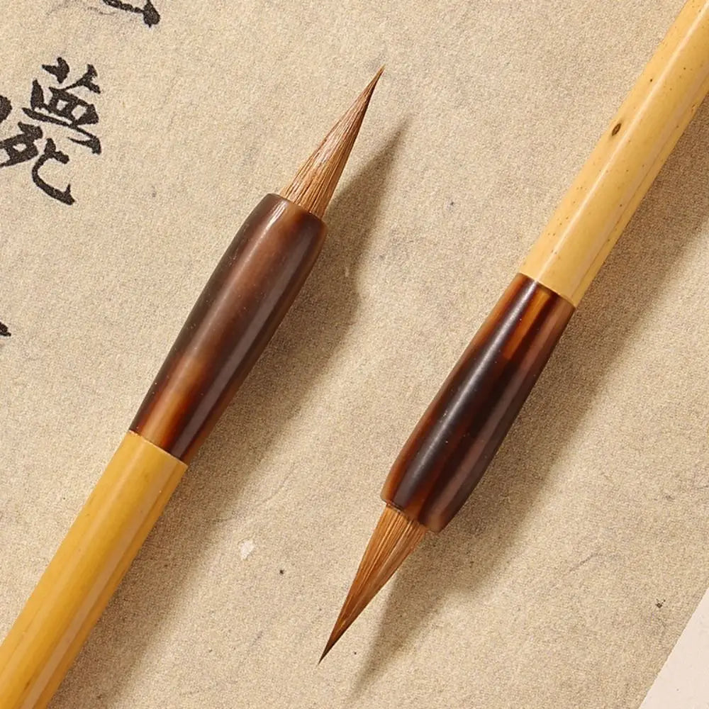 Oil Watercolor Chinese Calligraphy Brush Wolf Hair Bamboo Scriptures Writing Brush Oil Painting Art Paint Brush Watercolor