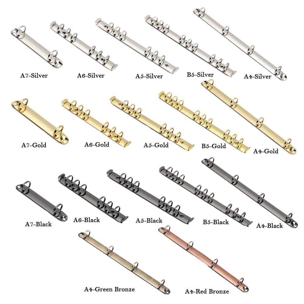 Metal Loose-leaf Binding Clip Colorful Spiral Binder File Folder DIY Album Diary Clips Ring For A4/B5/A5/A6/A7 Notebook Binder