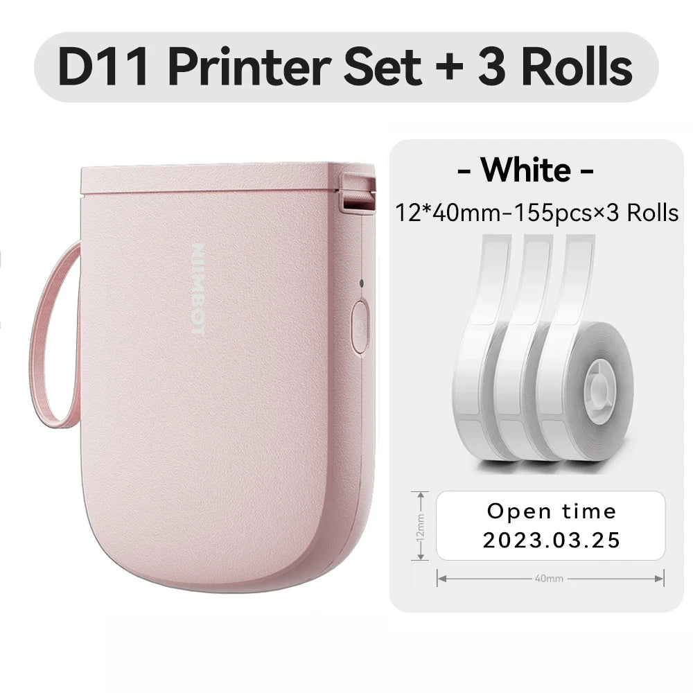 Niimbot D11 Mini Printer Wireless Phone Pocket Thermal Label Maker USB Rechargeable Inkless DIY Name Price Tag Sticker Machine