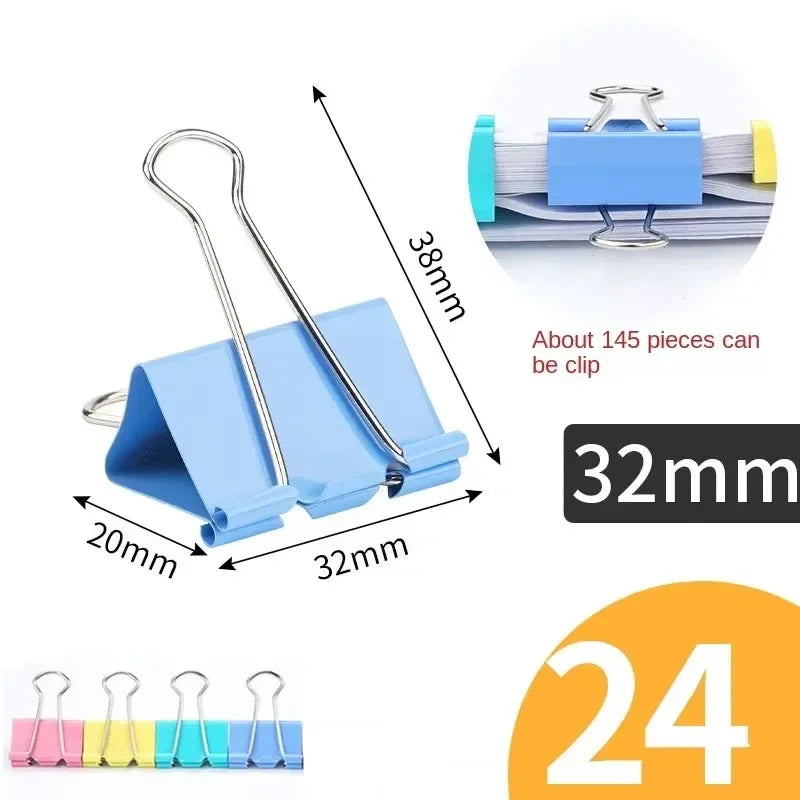 Multicolor Metal Paper Clips Bulk Pack - 15/19/25/32/41mm Assorted Sizes for Office School Books Stationery Organizing Supplies