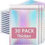 Holographic Pink Bubble Mailers Self Seal Padded Envelopes Waterproof Shipping Bags for Small Business