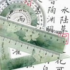 4PCS Ruler Set Drawing Ruler Measurement Geometry Triangle Ruler Straightedge Protractor School&Office Stationery
