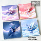 400Sheets Origami Paper Craft Folding Lucky Wish Paper Crane Craft Double Sided Folding Lucky Wish Paper DIY Color Scrapbooking