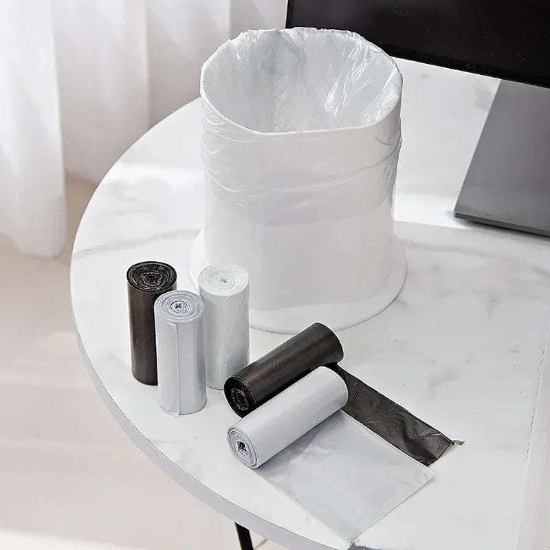 Mini Strong Trash Bags, Small Garbage Bags for Desktop Mini Trash Can, 60 Counts, Black, White
