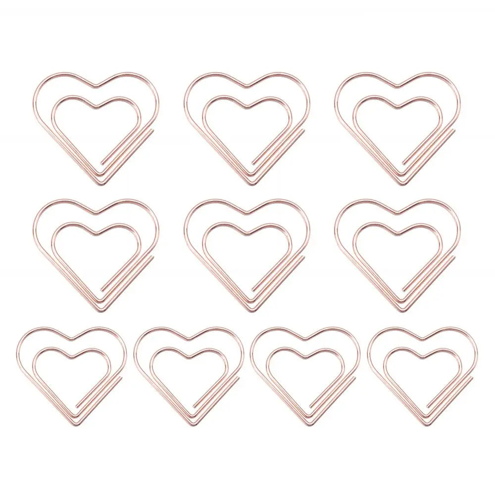 50/20pcs Love Diamond Crown Envelope Stationery Photo Tickets Office Supplies Metal Book Paper Clip Paperclips Mini Binder Clips
