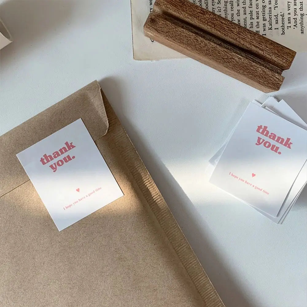 100Pcs Rectangular Thank You Stickers Decoration Label Sticker Gift Package Stickers Takeout Express Delivery Adhesive Stickers