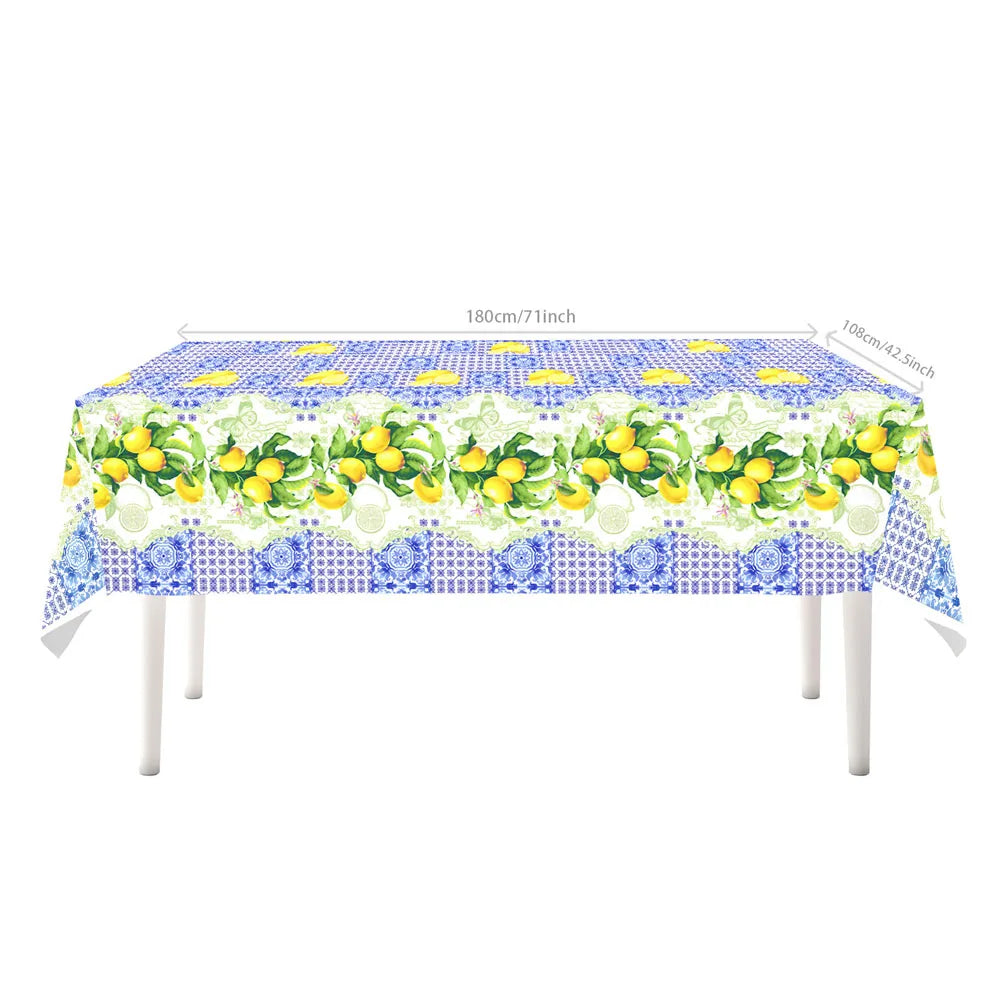 Lemon Birthday Decoration Sicilian Lemon Paper Plates Cups Napkins Tablecloth Banners Spiral Baptism Dolce Vita Party Supplies
