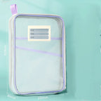 A4 Stationery Books Storage Bag Double-layer Mesh Zipper Bag Large Capacity Folders School Office Supplies