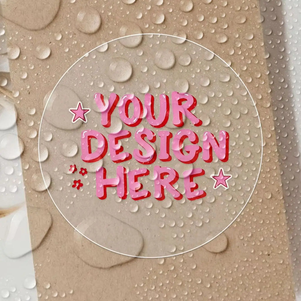 1/36/120-Piece Custom PVC Waterproof Labels – Clear & Waterproof Versions, Personalized for Parties, Packaging