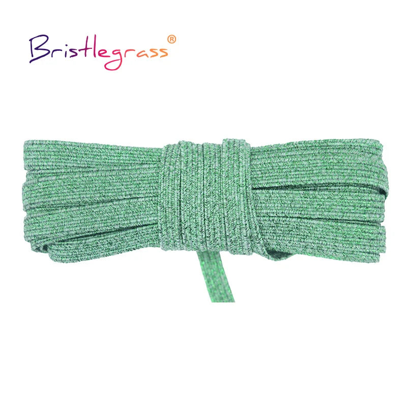 BRISTLEGRASS 2 5 10 Yard Flat Skinny Elastic Cord 1/4" 6mm Latex Rubber Bands Stretch String Notebook Ear Loop Dress Sewing Trim