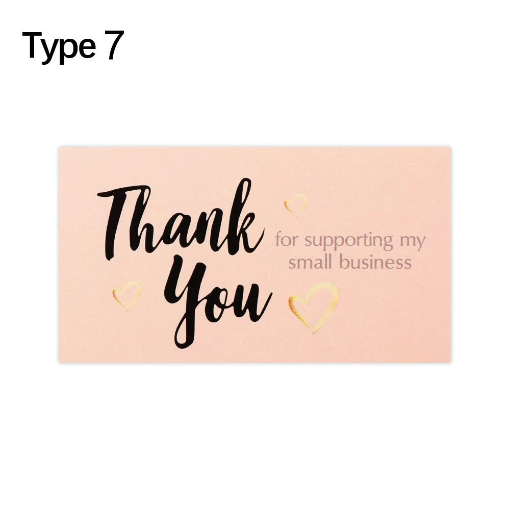 50 Pcs Thank You For Supporting My Small Business Reflective Laser Appreciate Cards Greeting Postcard For Online Retail Shopping