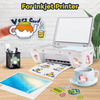 10 Sheets Transparent Printable Vinyl Sticker Paper A4 Glossy White Waterproof Self-Adhesive Copy Paper for All Inkjet Printer