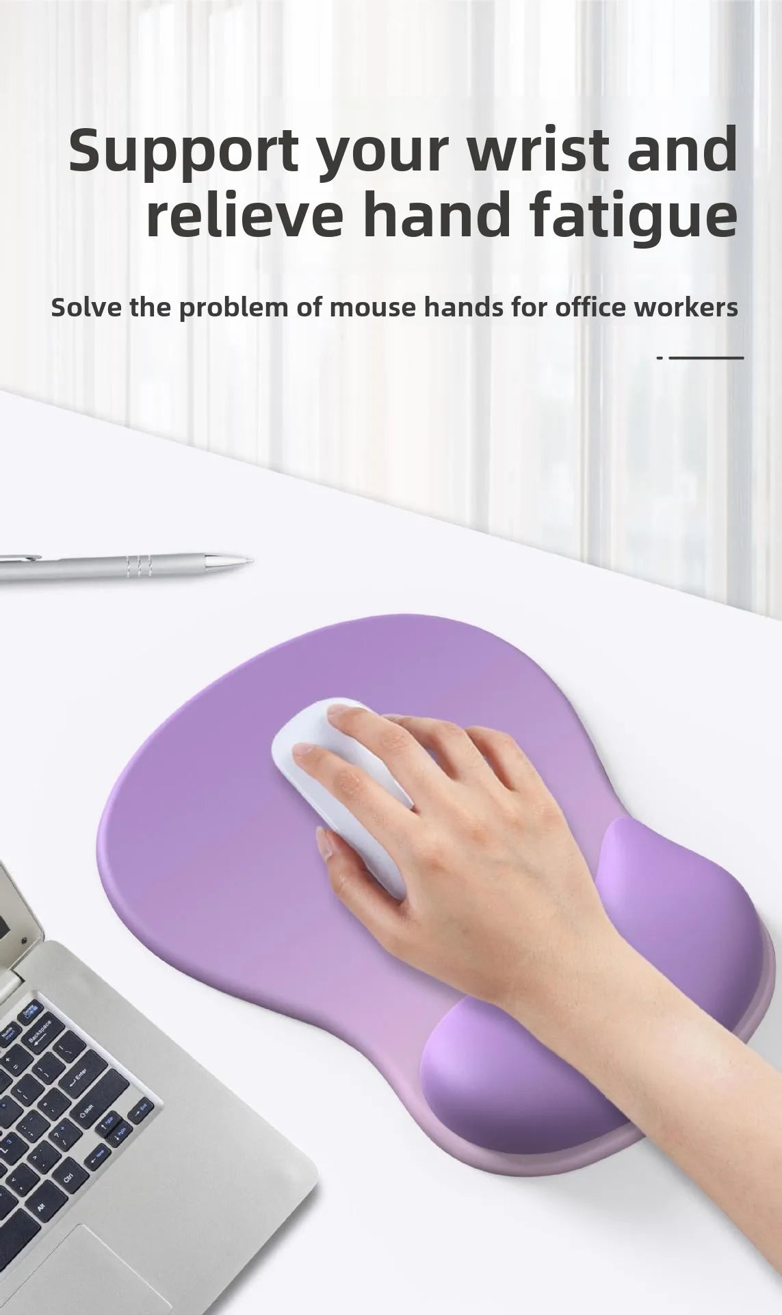 Gradient Ergonomics Mouse Pad Comfortable Wrist Support Non Slip Mice Mat Soft Mousepad Wrist Rest Computer Silicone Mouse Pad