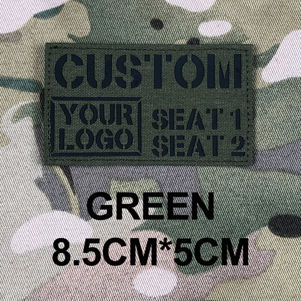 Custom Laser Cutting IR IFF Infrared Reflection Patch Name Tapes Tag Brand Black Letters