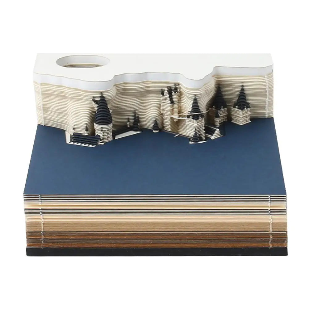Mystical 3D Desk Calendar Pop-Up Castle Monthly Planner 2025 Yearly Organizer Sticky Notes to do list Office/Home Desk Decor