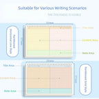 Portable Multi-functional Thicken Paper Coil Notebook Grid/Horizontal Lines Partition Design Writing Memopad B5 Notepad Students