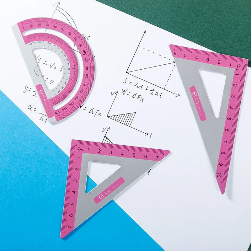4-Piece Aluminum Ruler Set - Multi-Size Measuring Tools for School, Office & DIY Projects