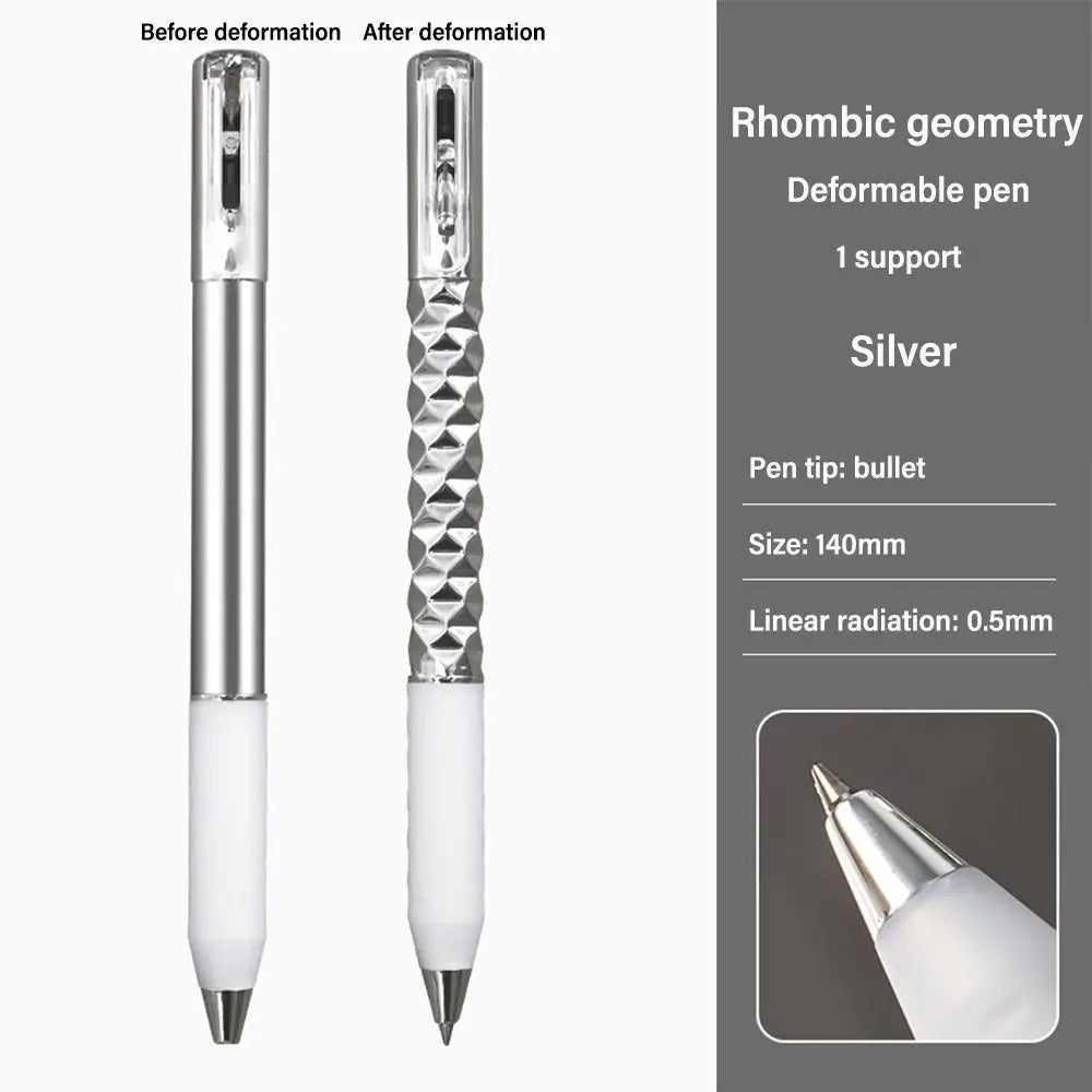 Metal Geometric Deformation Neutral Pen Decompression Intersting Shape Change Gel Pen Student Writing Anamorphic Pen Gift