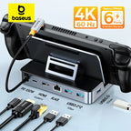 Baseus USB C Docking Station for Steam Deck Nintend Switch Game Type C to HDMI 4K@60Hz RJ45 PD 100W USB 3.0 6-in-1 Type C Hub