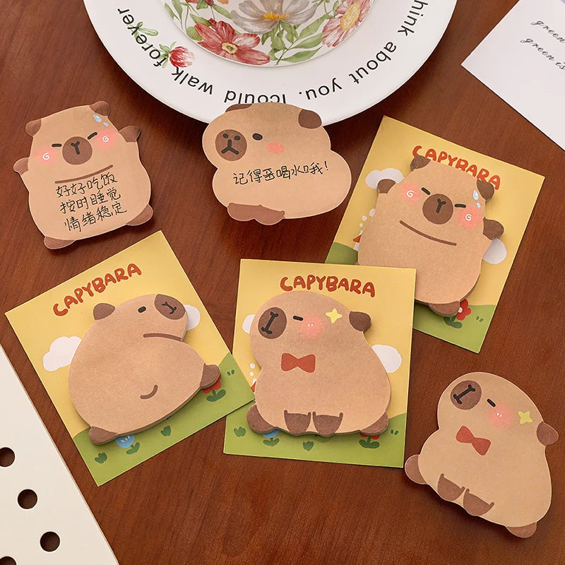 30Sheets Capybara Alien Memo Pads Simple Scrapbooking Sticker School Supplies Post Sticky Notes Office Stationery