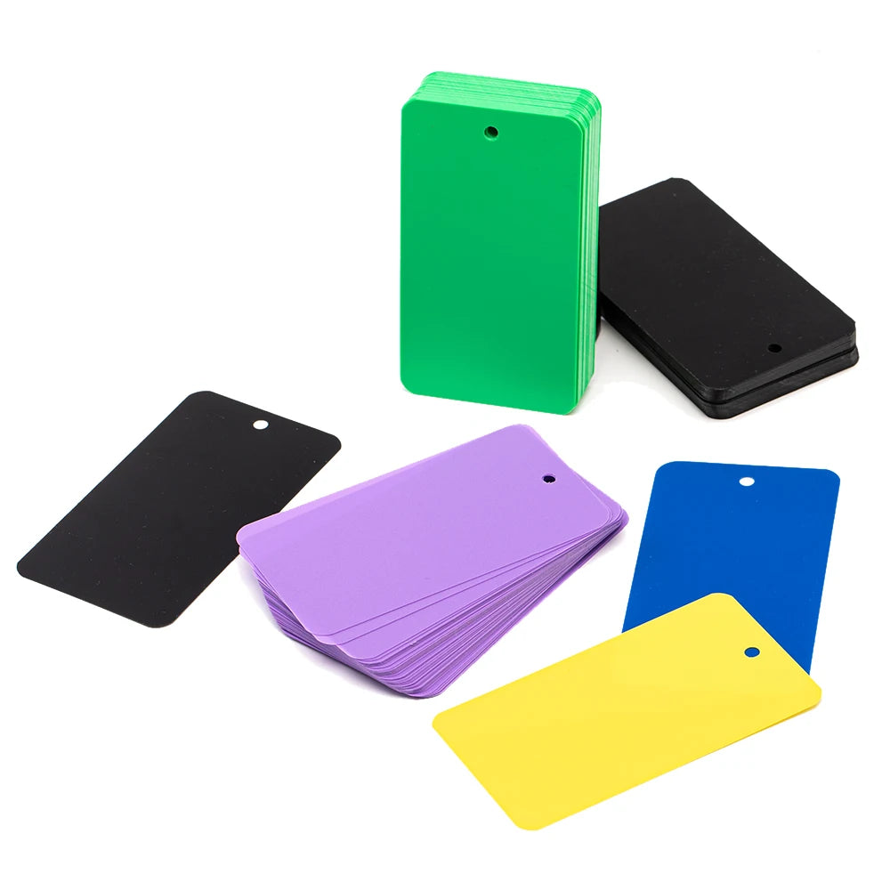 50pcs Rectangle Blank Plastic Tags Merchandise PVC Price Tags Waterproof Plastic Identification Hang For Small Business