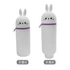 1PCS Kawaii Animals Silicone Telescoping Pencil Case Student Large Capacity Stationery Bag Giraffe/ Bee/Panda Learn Stationery