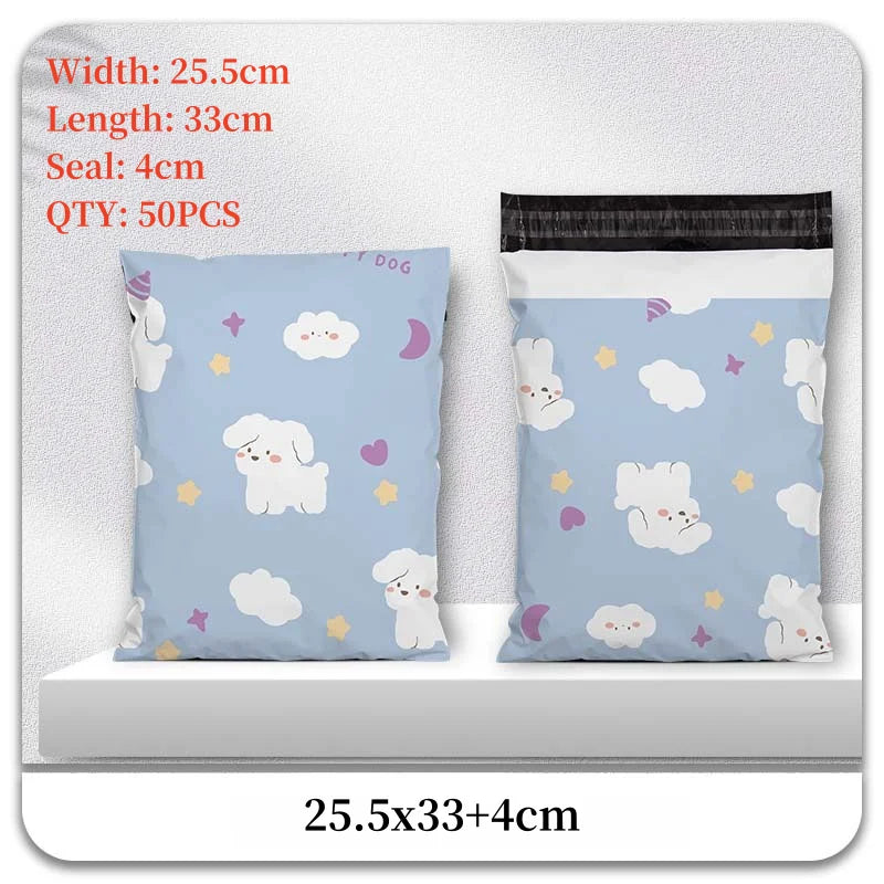 PE Plastic Self-Seal Mailbag，50PCS Thicken Shipping Bags, Cute Cartoon Poly Envelope, Panda Postal Courier Bags