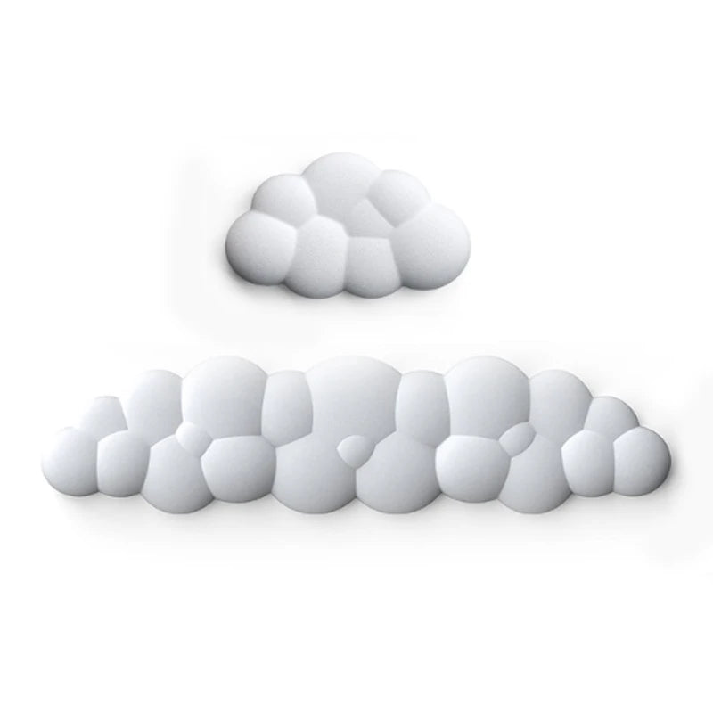 Cloud Shape Wrist Rest Pad Soft  PU Material Anti-Slip Rubber Base Memory Foam for 100 Keys 87 Keys 68keys Keyboard Mousepad