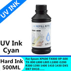 UV Hard Ink 500ML LED UV Ink For Epson L800 L805 L1800 R290 R330 1390 1400 1410 1500W DX5 DX7 UV Flatbed Printer
