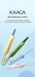 NUSIGN Magnetic Mini Box Cutter Portable Retractable Blade Paper & Letter Opener Durable ABS Material for Office & Home Use