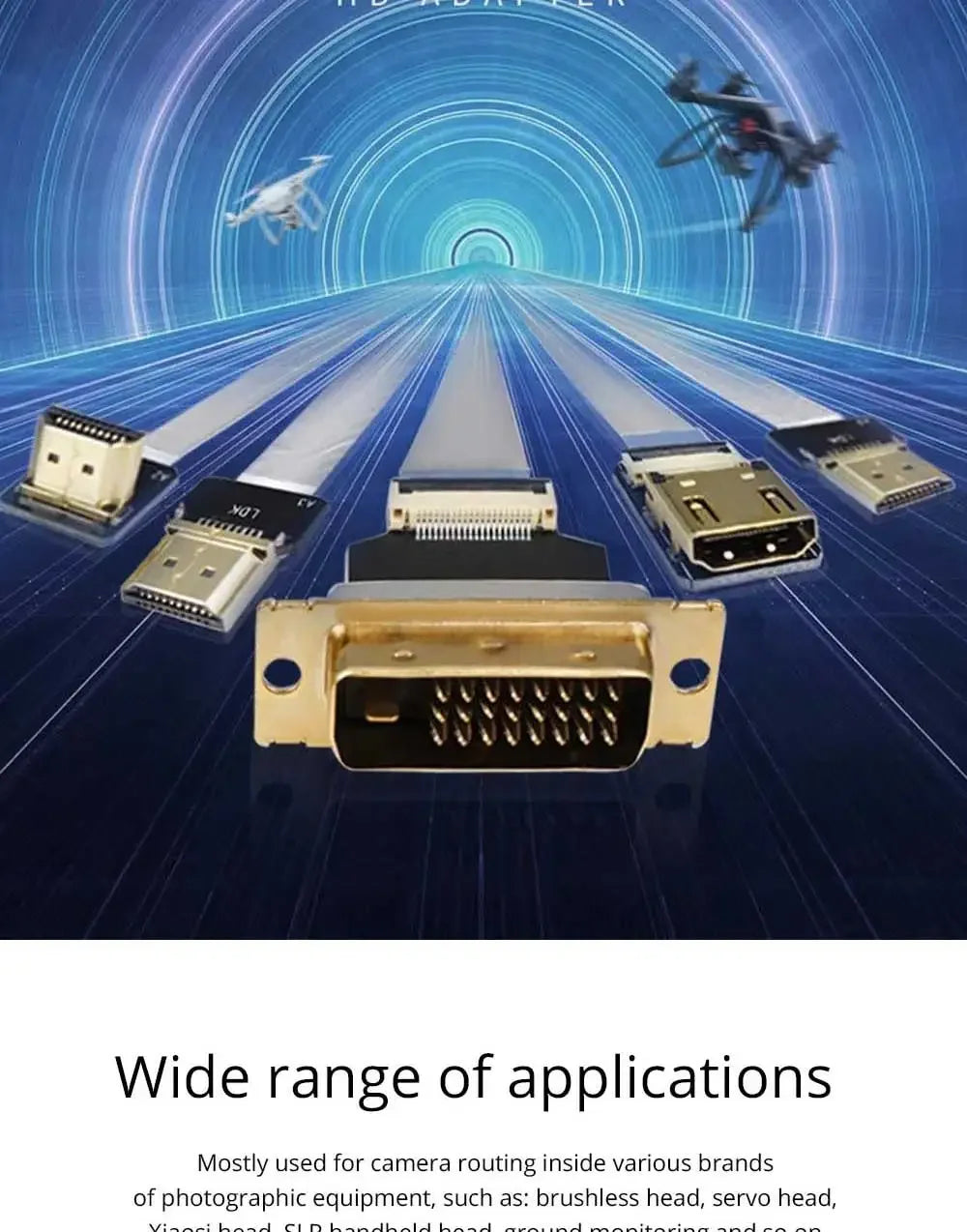 Ribbon FPV HDMI-Compatible Connector Flexible Flat Cable Raspberry Pi 4 Micro HDMI to HDMI/Mini HDMI Female 90 Degree FFC 20pin