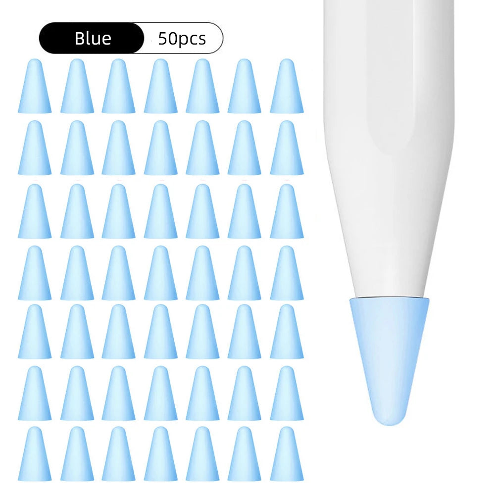 50Pcs/set Tip Cover for Apple Pencil 2nd 1st Generation Nib Case Candy Color Stylus Pen Point Sleeve Silicone Protective Cover