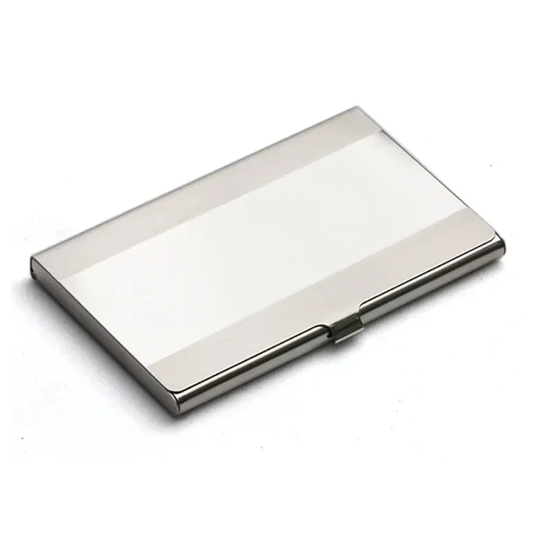 2022 New Waterproof Stainless Steel Business ID Credit Card Holder Luxury Silver Aluminium Case Cover Unisex Card Wallet