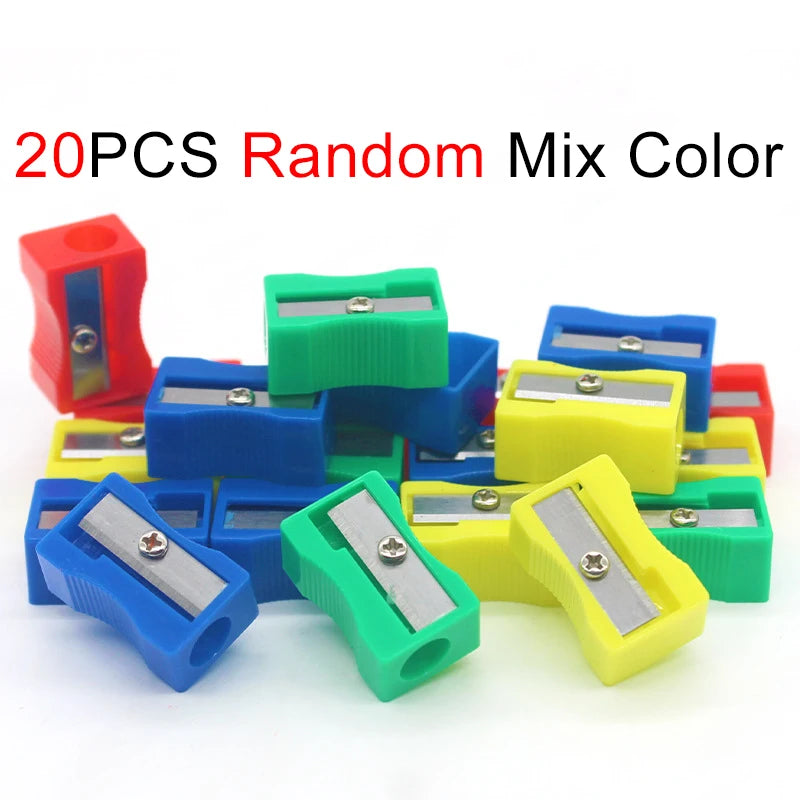 5/10/20PCS Pencil Sharpener Random Mixed Color Plastic Single Hole Manual Pencil Sharpeners Useful Stationery Student Favors ZYF