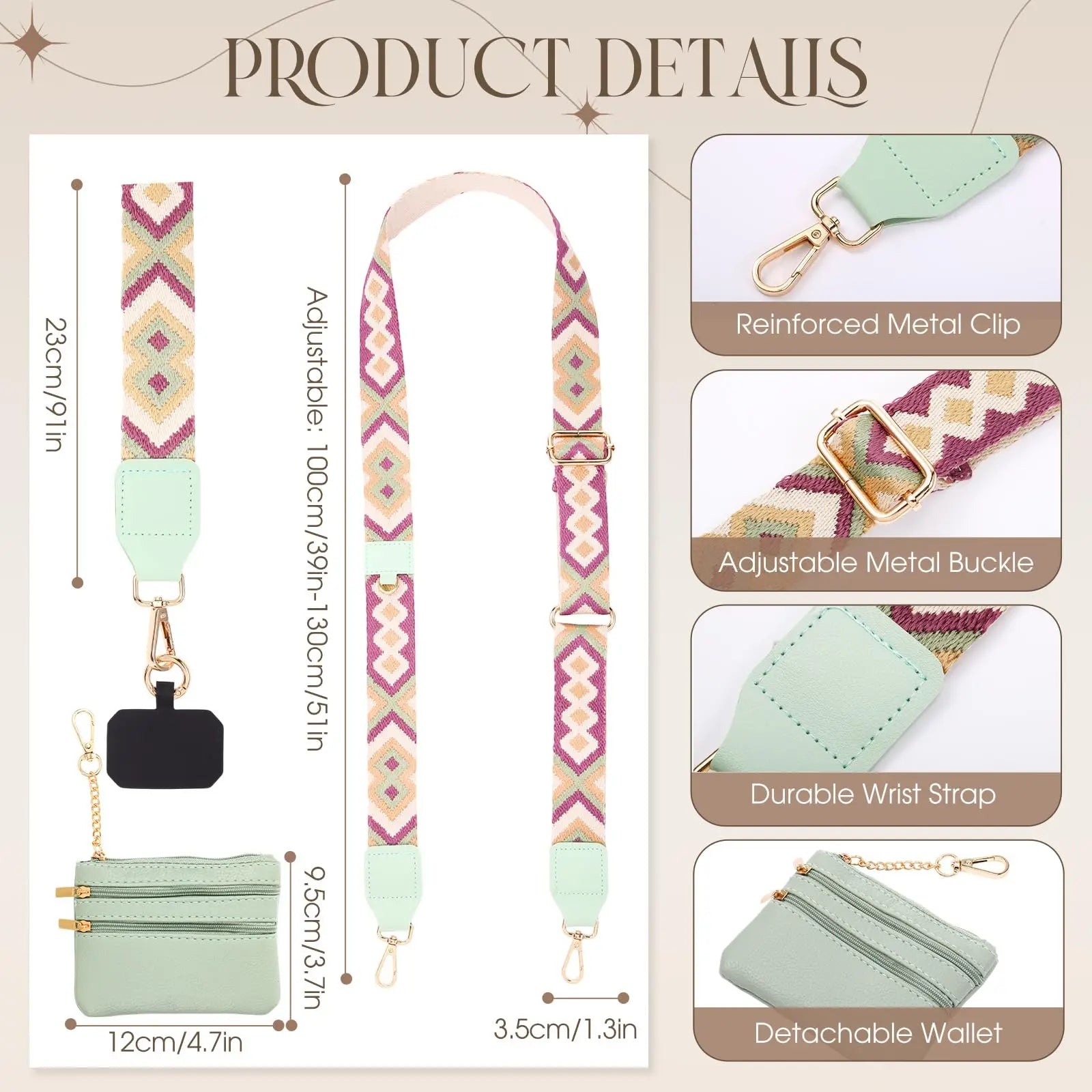 Hot Selling New Phone Lanyard With Zipper Pocket and Storage Bag Adjustable Wide Nylon Straps Can Replace Handbags and Wallets