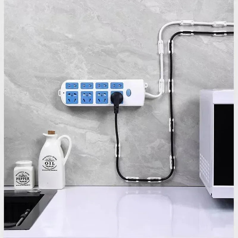 20/50Pcs Adjustable Cable Management Clips Adhesive Sticky Wire Clips Cord Holder For TV PC Cable Under Desk Wall Home Office
