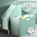 Large Capacity A4 Accordion File Organizer, Multi-Layer PP Document Folder, Desktop Standing Storage Bag with Handle