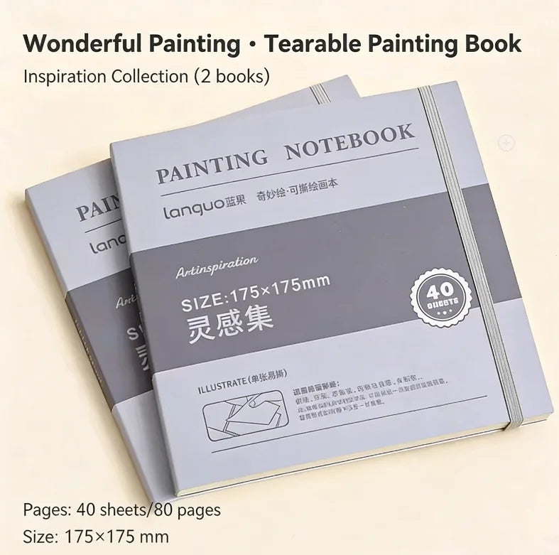 40sheet Tearable Drawing Notebook Sketchbook Handbook 250gsm Paper Mini Book for Watercolor Acrylic Marker Pen Gouache