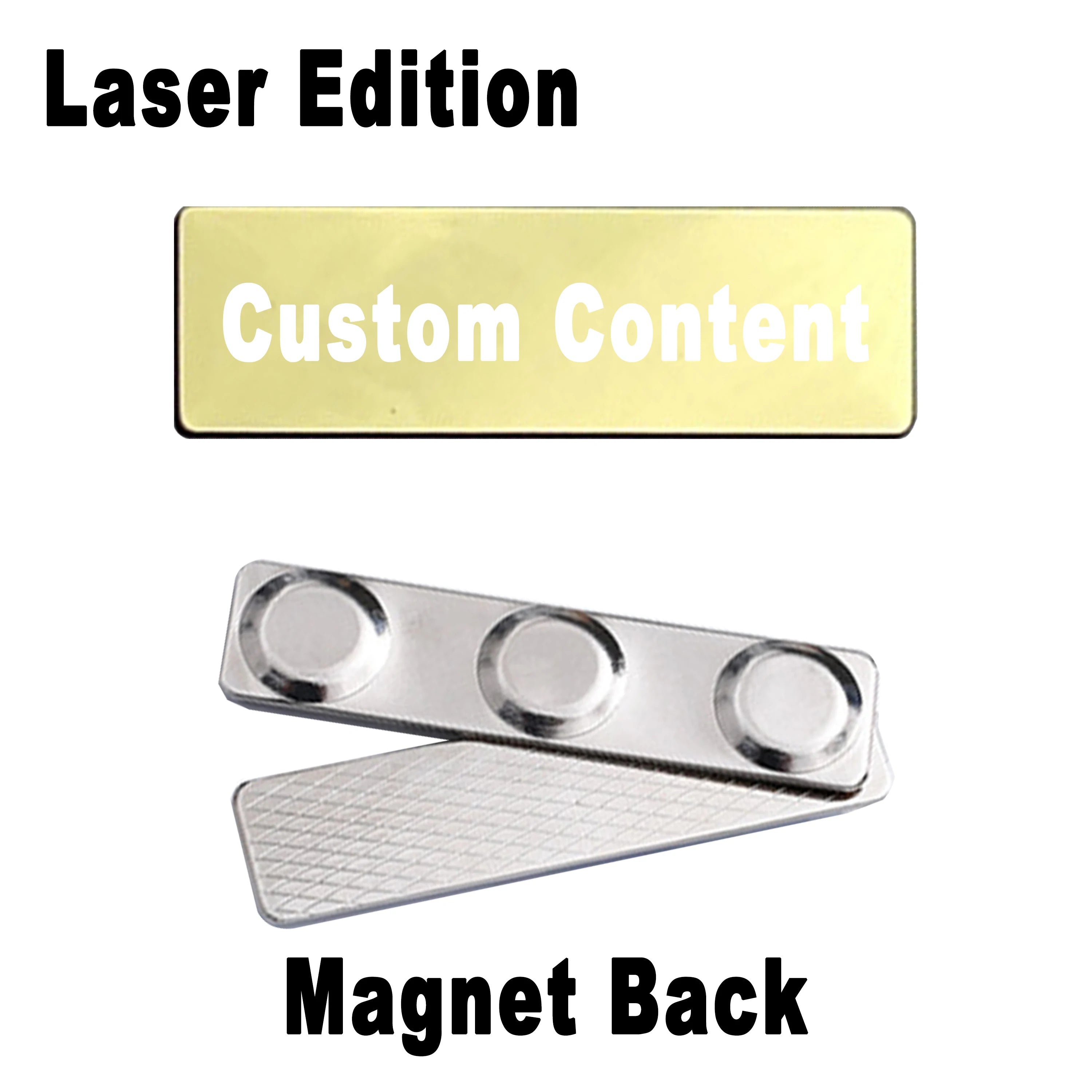2PCS Mirror Stainless Steel Custom Name Tag Engraved Personalized Work Badge Business Identification Metal ID Name Plate