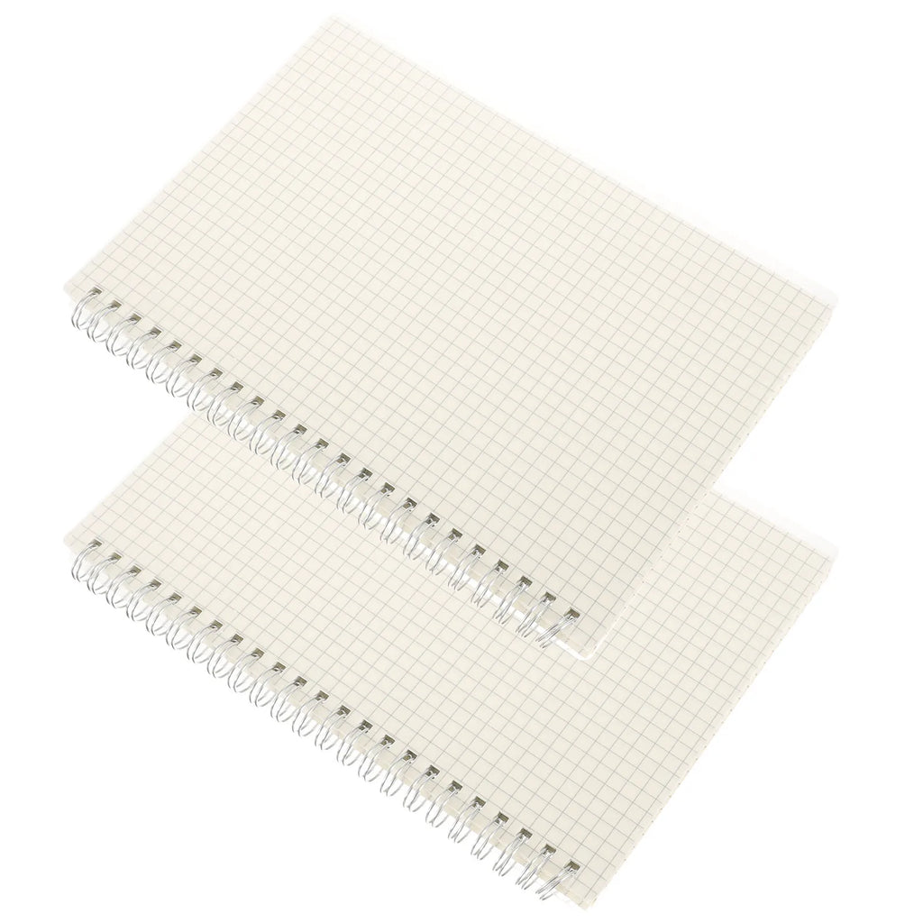 2Pcs Spiral Math Notebook Graph Paper Grid Notepad Ideal for Students Engineers Journaling Sketching Scheduling Daily Planning