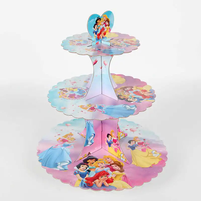 Princess Party Supplies Birthday Disposable Tableware Set  Tablecloth Paper  Plate Napkin for Kid Girl Birthday Supplies
