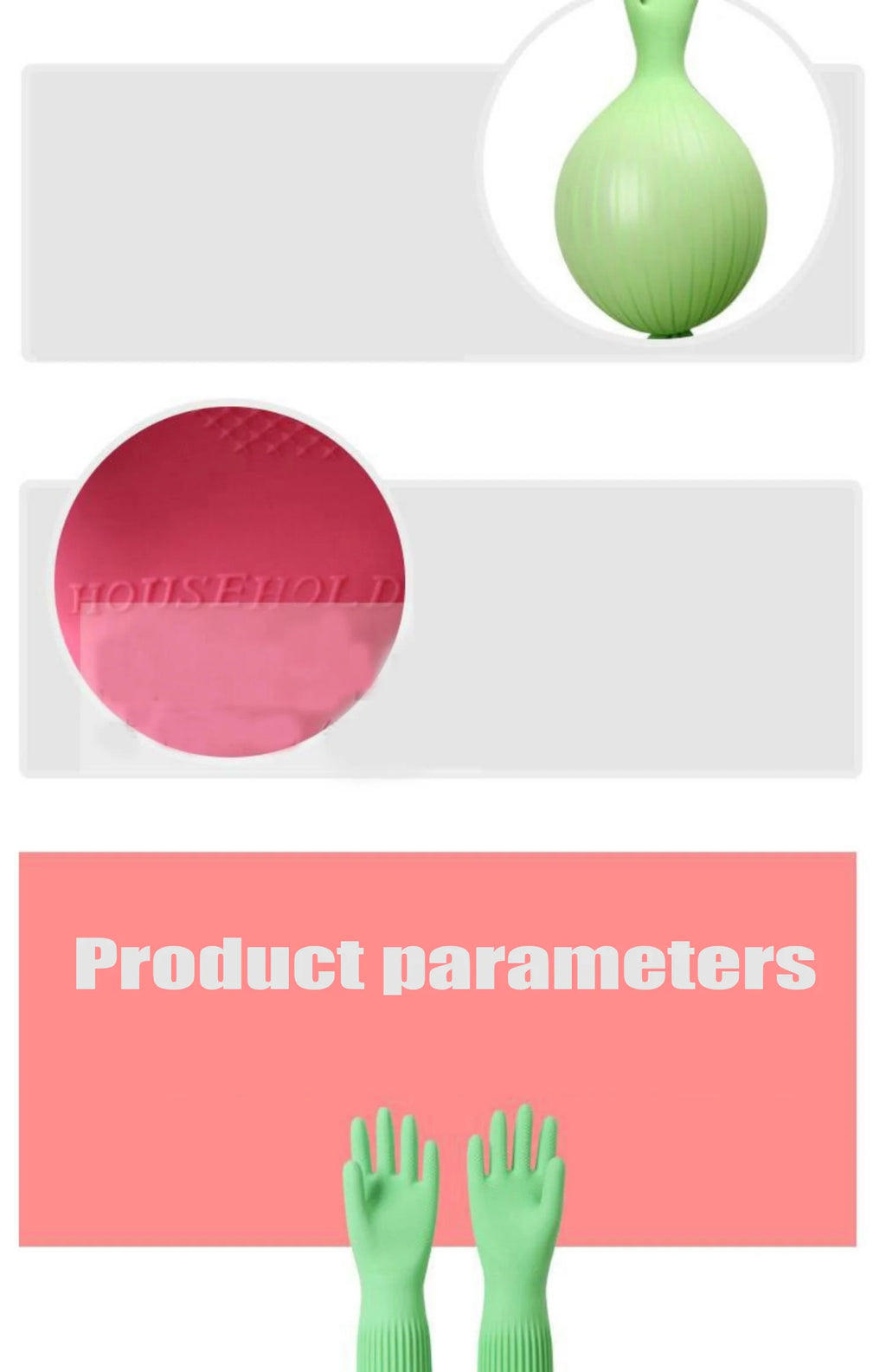 58cm Dish Washing Household Scrubbe Repeatable Kitchen Tool Waterproof Acid and Alkali Resistant Long Natural Latex Gloves