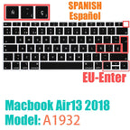 Keyboard Protective Film Silicone for 12-16' MacBook Air/Pro M1 M2 M3 Spanish Keyboard Cover Soft Protection Accessories Black