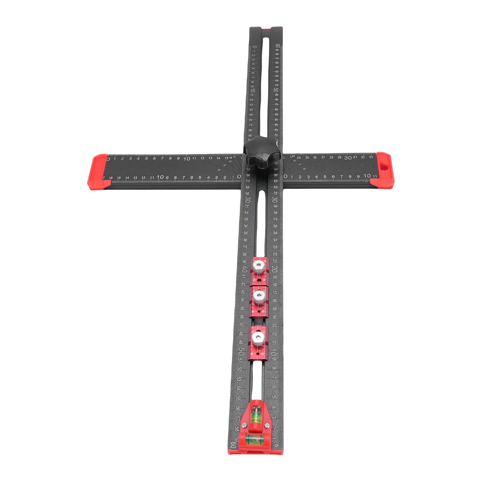 Aluminum Alloy T Square Hardware Jig 3 Sliderd Design Clear Markings Aluminium Alloy Body 60cm for Home Crafting Projects