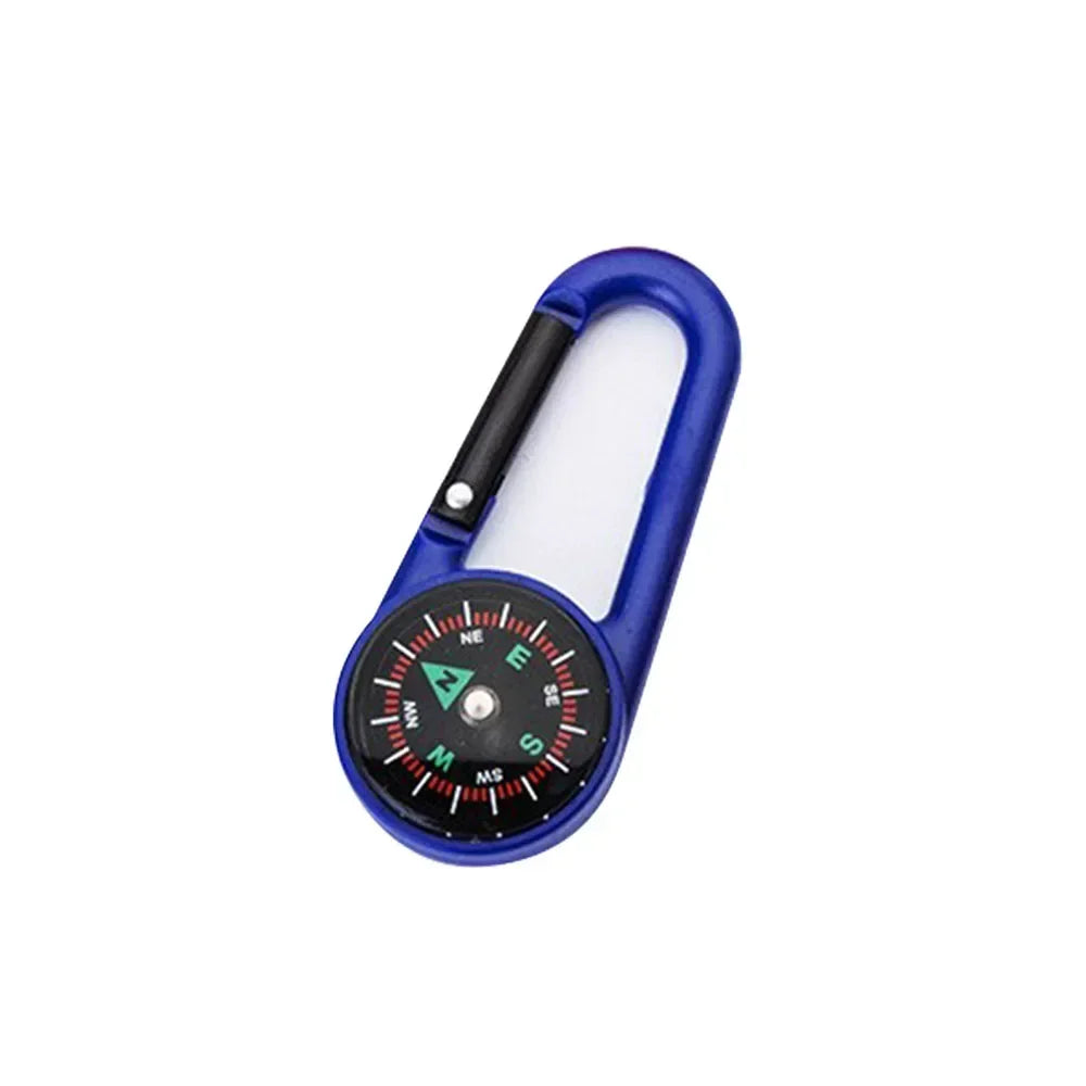 Outdoor Compass Carabiner Mini Camping Keychain Mountaineering Hiking Backpack Buckle with Compass Survival Children Gifts